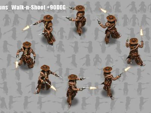 2d cowboy with two 3D Model