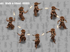 2d cowboy with two 3D Model
