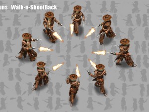 2d cowboy with two 3D Model
