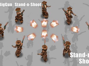 2d cowboy with shotgun 3D 모델