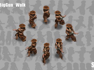 2d cowboy with shotgun 3D 모델