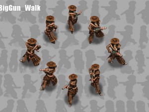 2d cowboy with shotgun 3D 모델