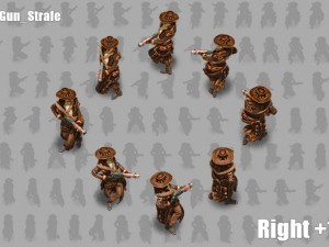 2d cowboy with shotgun 3D 모델