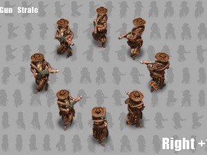 2d cowboy with shotgun 3D 모델