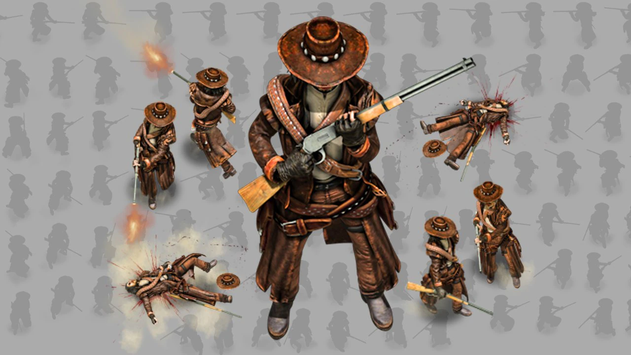 2d cowboy with winchester 3D Model .c4d .max .obj .3ds .fbx .stl .blend 
