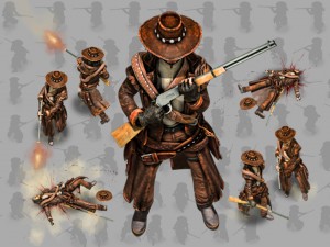 2d cowboy with winchester 3D Model