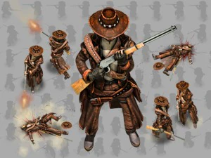 2. Cowboy mit Winchester 3D Modell