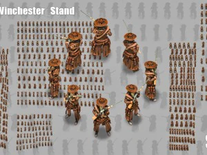 2d cowboy with winchester 3D Model