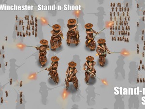 2d cowboy with winchester Modelo 3D