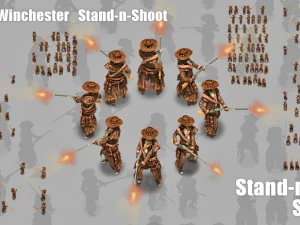 2d cowboy with winchester 3D Model