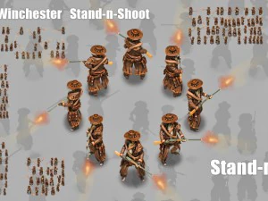 2d cowboy with winchester 3D Model