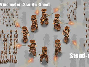 2d cowboy with winchester 3D Model