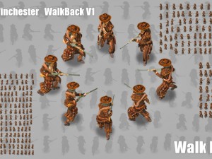 2d cowboy with winchester Modelo 3D