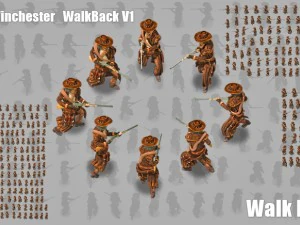 2d cowboy with winchester 3D Model