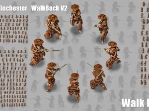 2d cowboy with winchester Modelo 3D