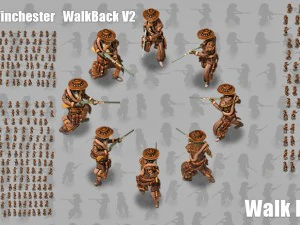 2d cowboy with winchester 3D Model