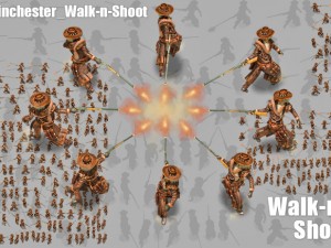 2d cowboy with winchester Modelo 3D