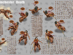 2d cowboy with winchester Modelo 3D