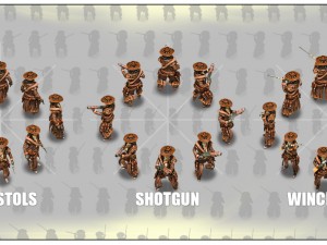 2d cowboy with 3 pack 3D Model