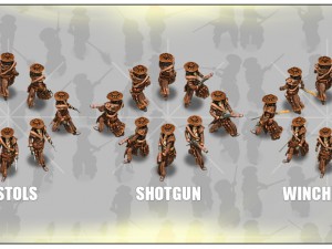 2d cowboy with 3 pack 3D Model