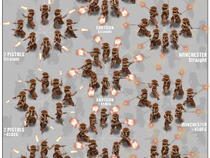 2d cowboy with 3 pack 3D Model