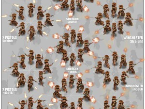 2d cowboy with 3 pack 3D Model