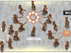 2d cowboy with 3 pack 3D Model