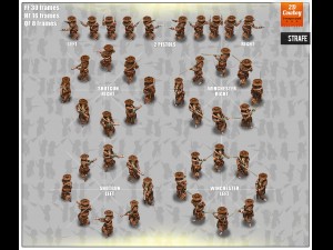 2d cowboy with 3 pack 3D Model