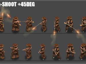 2d cowboy with 3 pack 3D Model