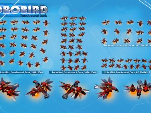 Rob&ocirc; p&aacute;ssaro 2d Modelo 3D