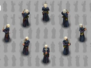 Personagem animado de padre 2d Modelo 3D