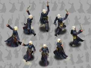 Personagem animado de padre 2d Modelo 3D