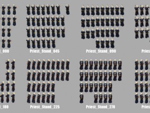 2d priest animated character 3Dモデル