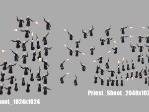 2d priest animated character 3Dモデル