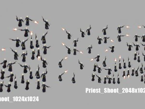 Personagem animado de padre 2d Modelo 3D