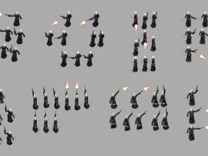 Personagem animado de padre 2d Modelo 3D