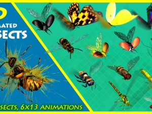 2d animated insects 3D Model