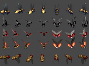 2d animated insects 3D-Modell