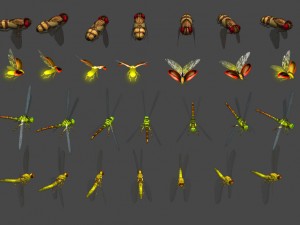 2d animated insects 3D-Modell