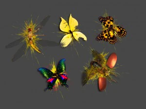2d animated insects 3D Model