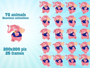 animated toon animals 3D Model