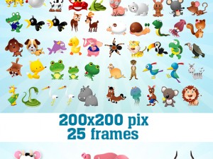 animated toon animals 3D Model