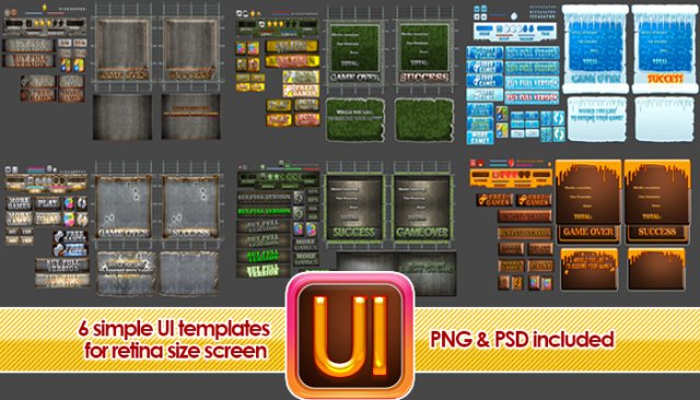 6 ui pack 3D Model .c4d .max .obj .3ds .fbx .stl .blend 