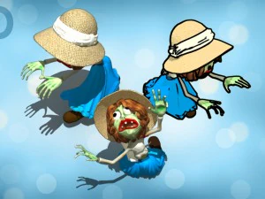 2D-Toon-Zombe-Frau 3D Modell