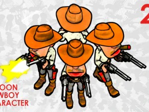 2d toon twee cowboy 3D Model