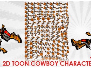 2d toon two cowboy Modèle 3D