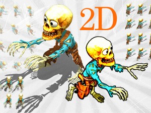 2d toon skeleton 3D Model