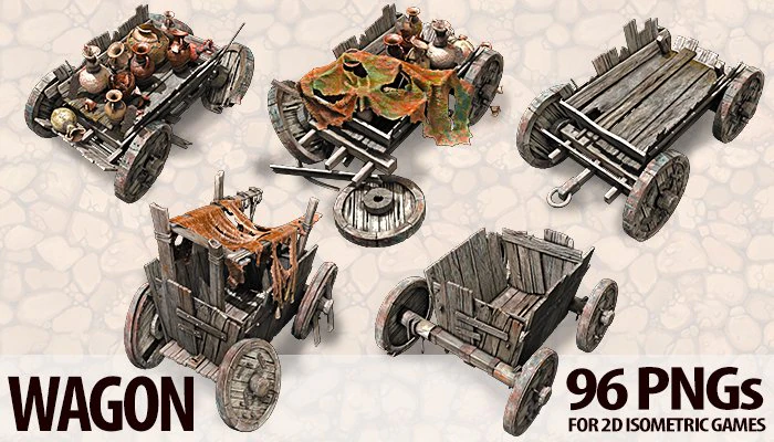 wagon 3D Model .c4d .max .obj .3ds .fbx .stl .blend 