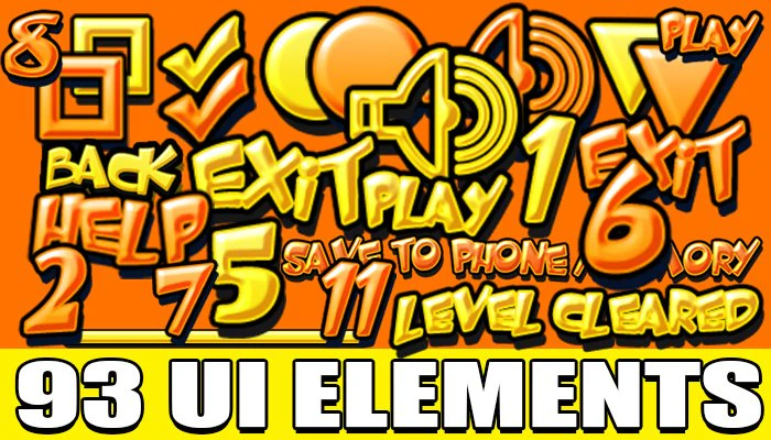 Dreiundneunzig UI-Elemente 3D Modell .c4d .max .obj .3ds .fbx .stl .blend 