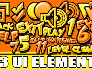 noventa y tres elementos de interfaz de usuario Modelo 3D